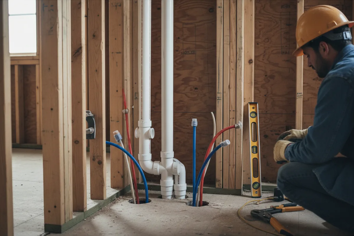 Drain and supply rough-in during Leak Detection in Buellton