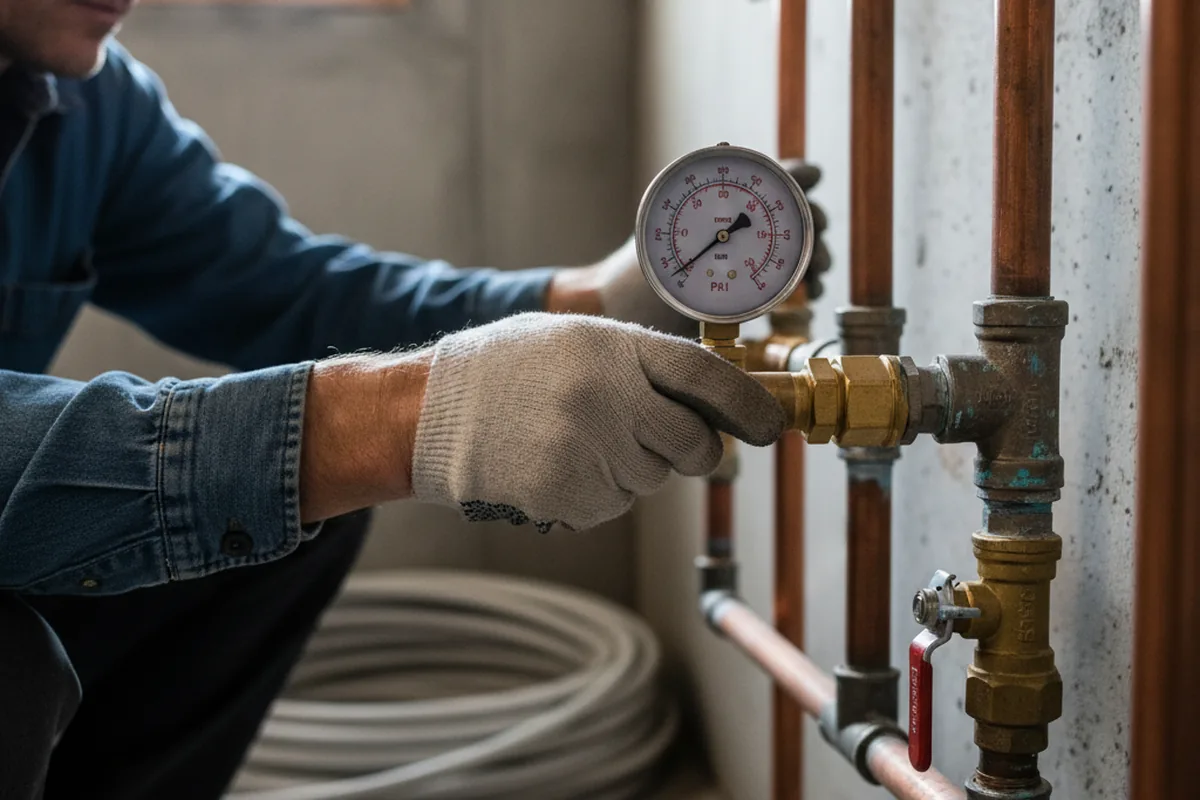 Pressure testing a repaired line during Water Line Repair in Buellton